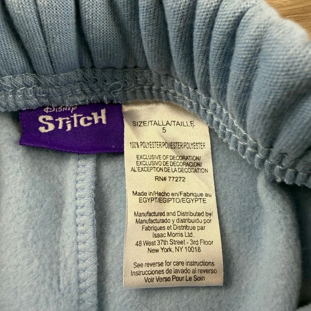 Disney Unisex Kids Stitch Graphic Jogger Sweatpants Blue Size 5